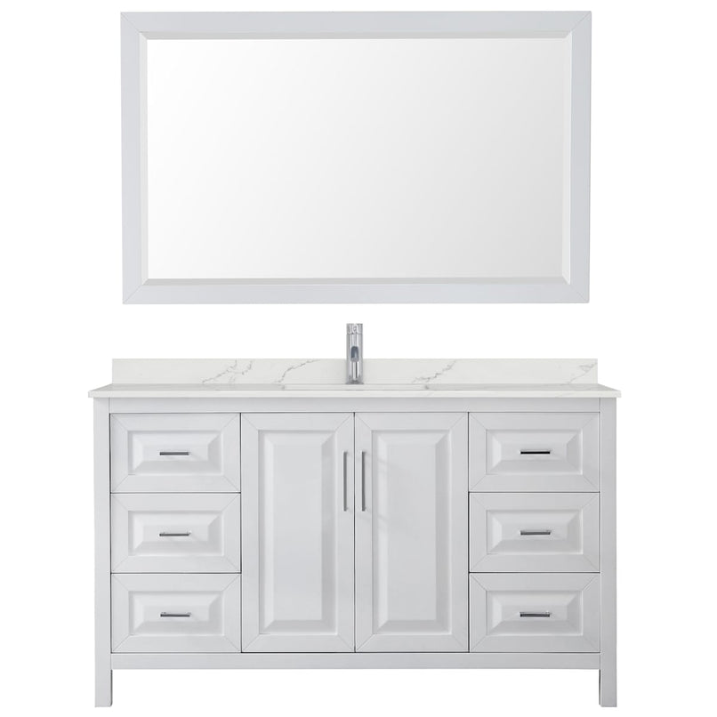 Daria 60" Free Standing Single Basin Vanity Set with Cabinet, Quartz Vanity Top, and Framed Mirror - image 11