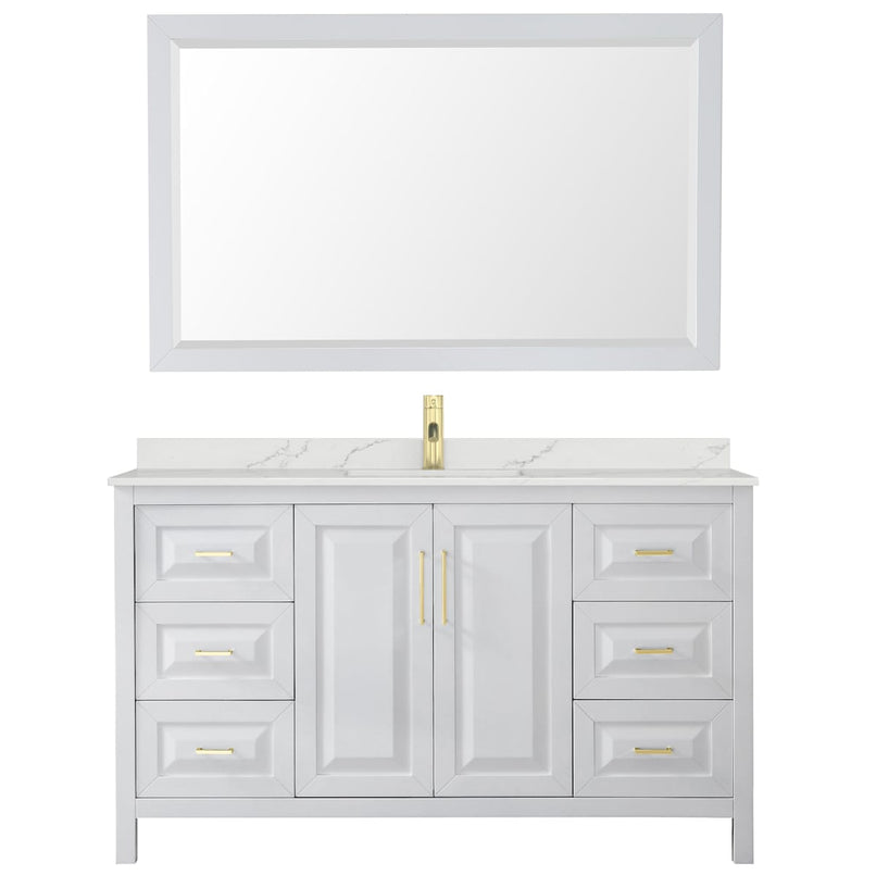 Daria 60" Free Standing Single Basin Vanity Set with Cabinet, Quartz Vanity Top, and Framed Mirror - image 16