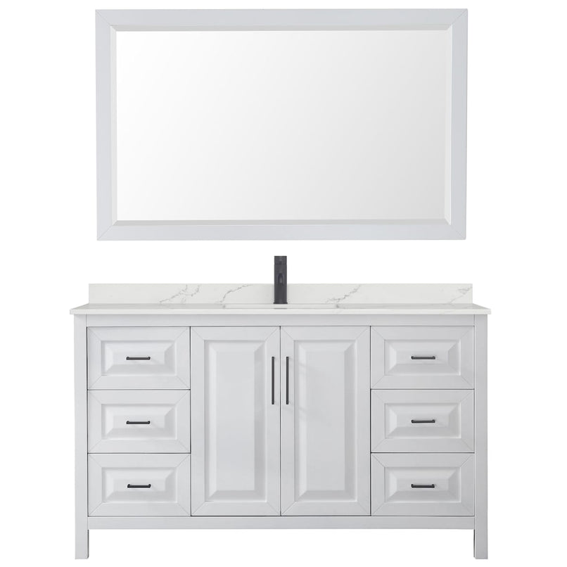 Daria 60" Free Standing Single Basin Vanity Set with Cabinet, Quartz Vanity Top, and Framed Mirror - image 18