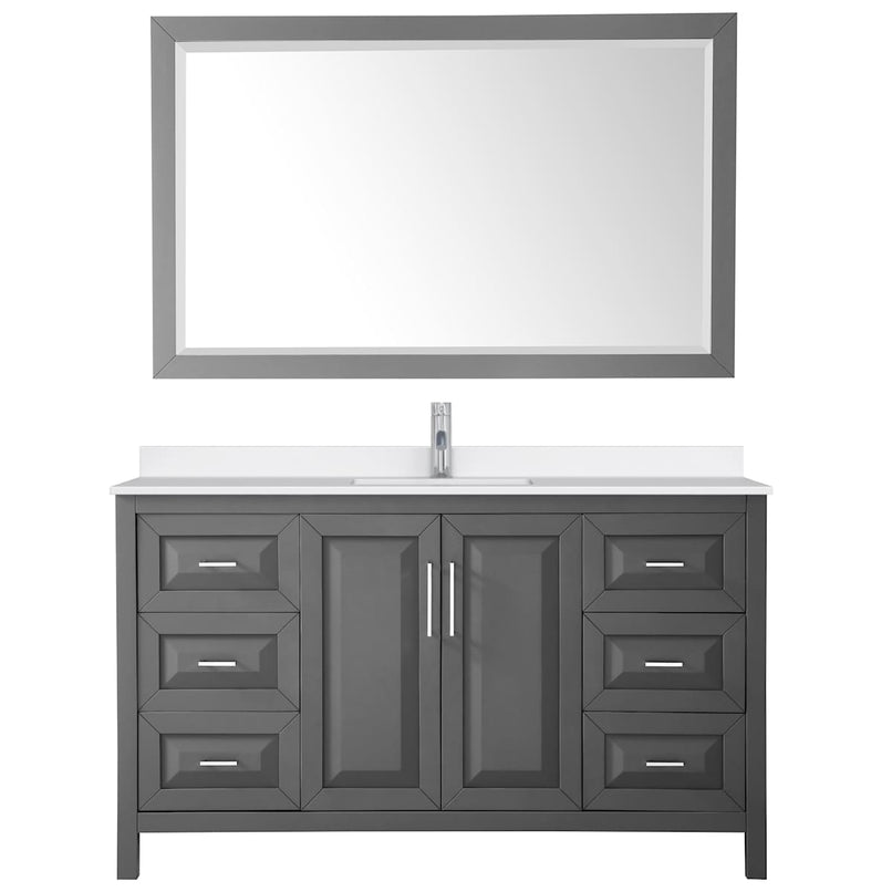 Daria 60" Free Standing Single Basin Vanity Set with Cabinet, Quartz Vanity Top, and Framed Mirror - image 19