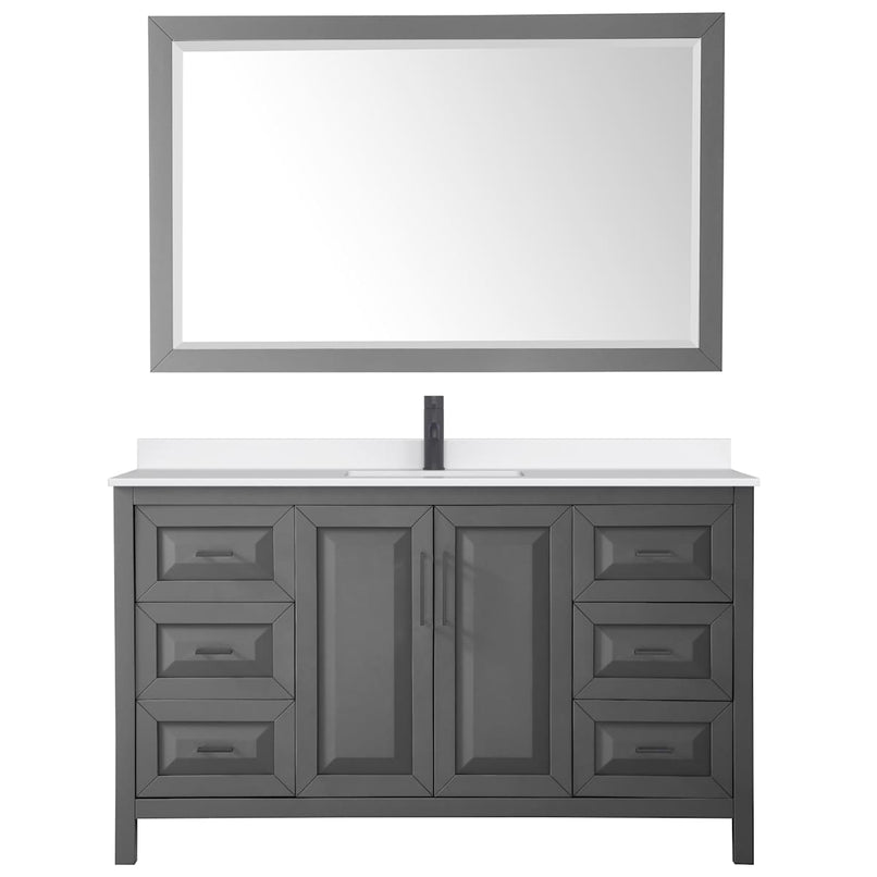 Daria 60" Free Standing Single Basin Vanity Set with Cabinet, Quartz Vanity Top, and Framed Mirror - image 21