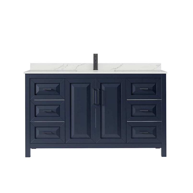Daria 60" Free Standing Single Basin Vanity Set with Cabinet and Quartz Vanity Top - image 3