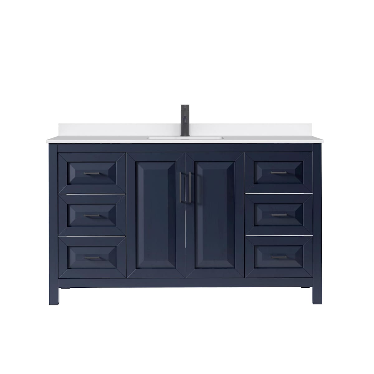 Daria 60" Free Standing Single Basin Vanity Set with Cabinet and Quartz Vanity Top