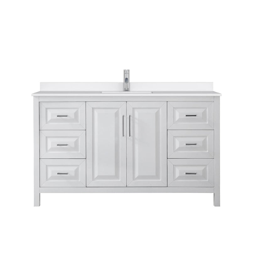 Daria 60" Free Standing Single Basin Vanity Set with Cabinet and Quartz Vanity Top - image 9