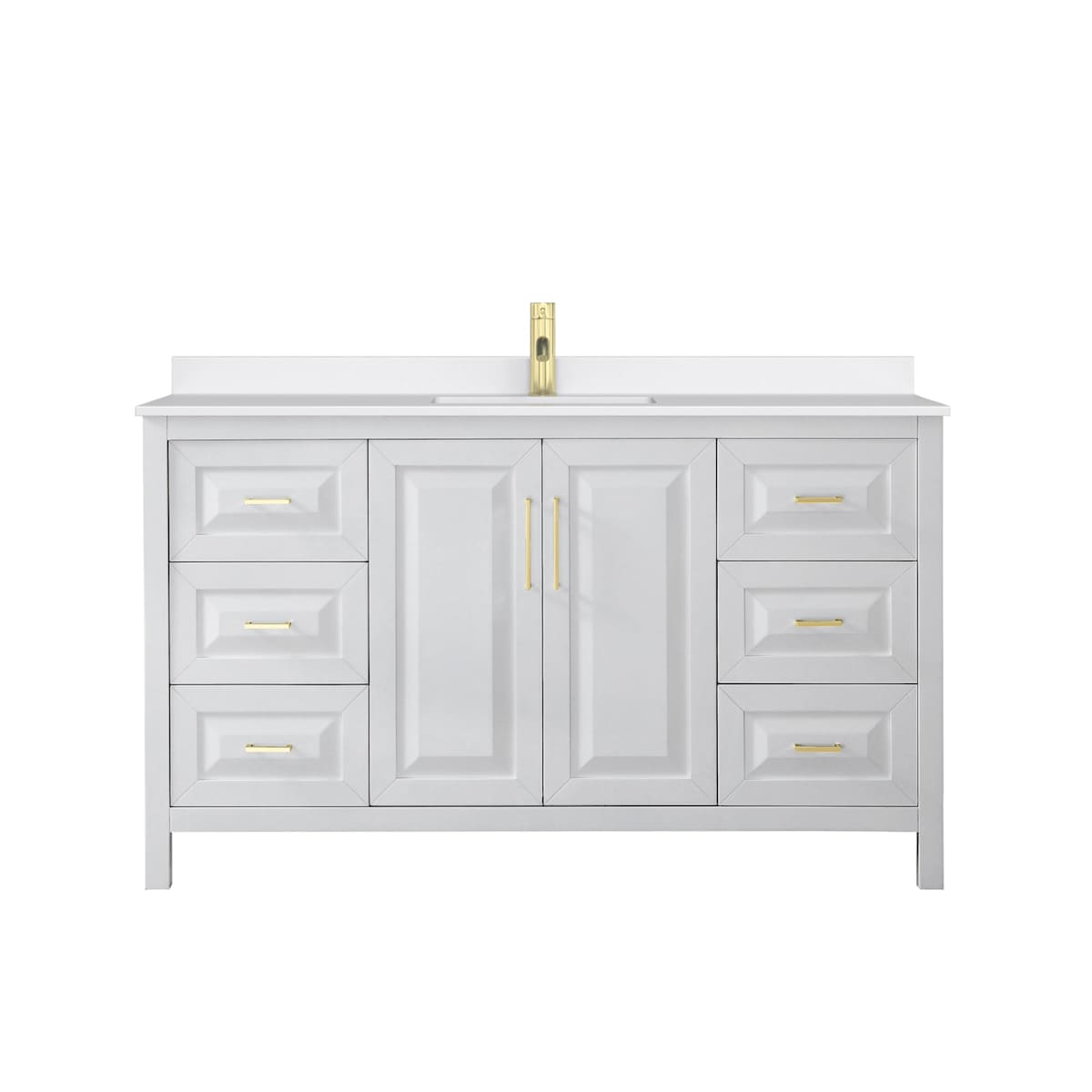 Daria 60" Free Standing Single Basin Vanity Set with Cabinet and Quartz Vanity Top