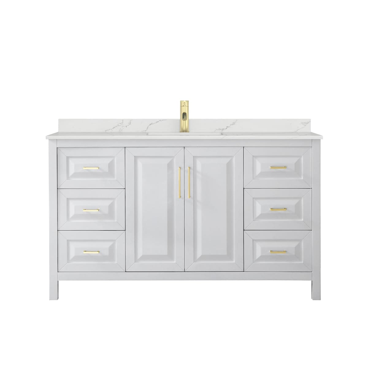 Daria 60" Free Standing Single Basin Vanity Set with Cabinet and Quartz Vanity Top