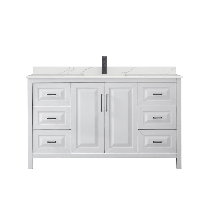 Daria 60" Free Standing Single Basin Vanity Set with Cabinet and Quartz Vanity Top - image 14