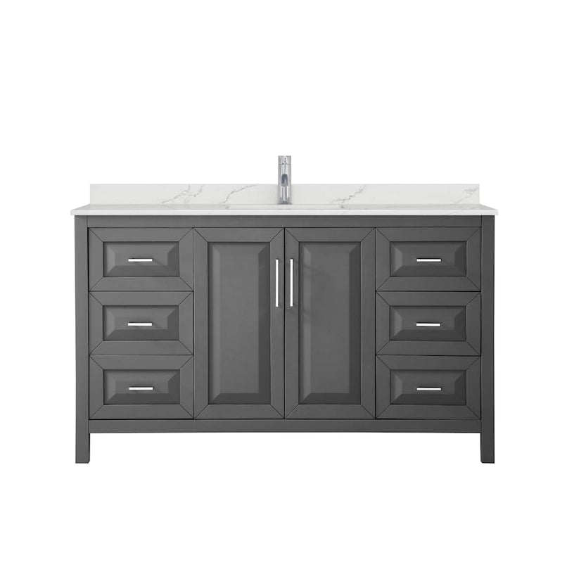 Daria 60" Free Standing Single Basin Vanity Set with Cabinet and Quartz Vanity Top - image 16