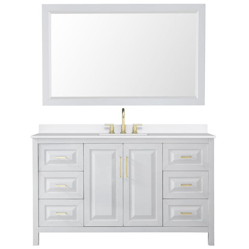 Daria 60" Free Standing Single Basin Vanity Set with Cabinet, Quartz Vanity Top, and Framed Mirror - image 12