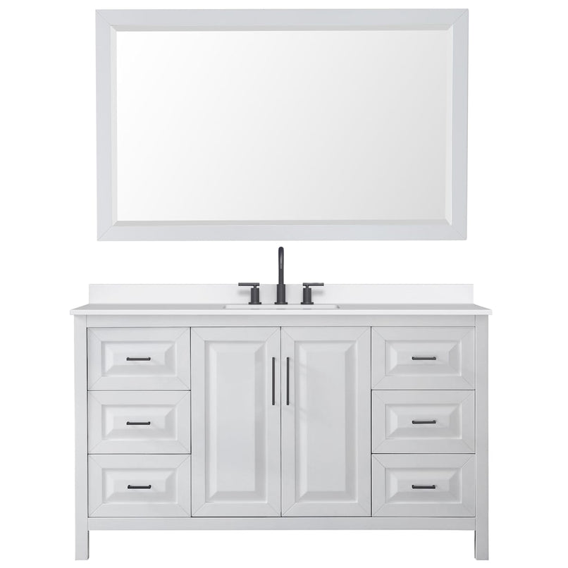 Daria 60" Free Standing Single Basin Vanity Set with Cabinet, Quartz Vanity Top, and Framed Mirror - image 17