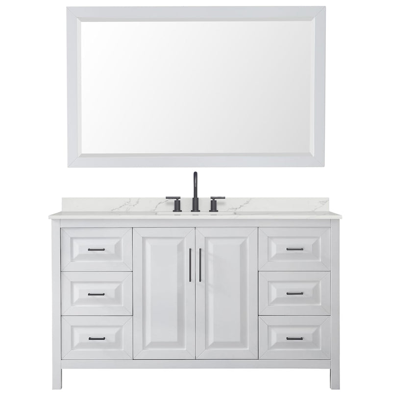 Daria 60" Free Standing Single Basin Vanity Set with Cabinet, Quartz Vanity Top, and Framed Mirror - image 18
