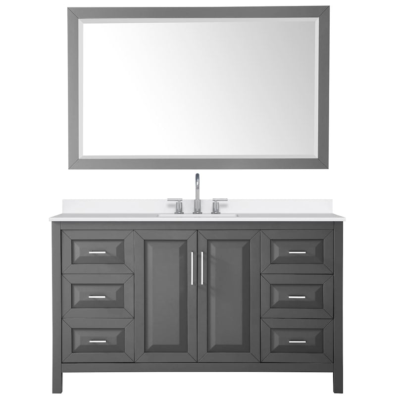 Daria 60" Free Standing Single Basin Vanity Set with Cabinet, Quartz Vanity Top, and Framed Mirror - image 19