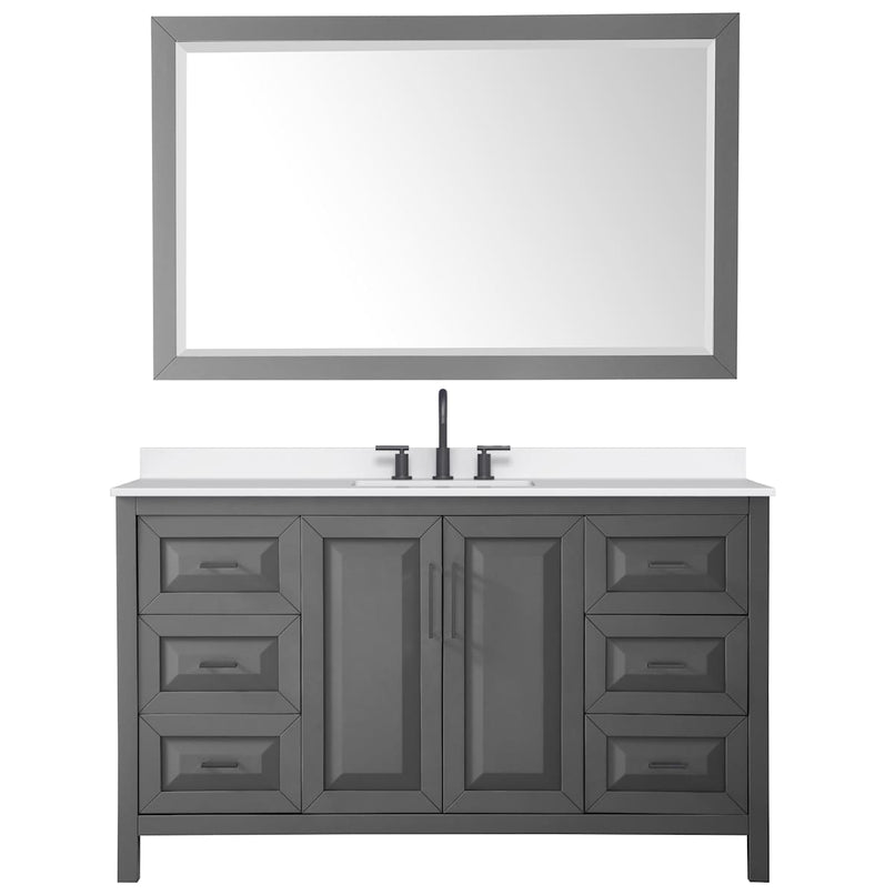 Daria 60" Free Standing Single Basin Vanity Set with Cabinet, Quartz Vanity Top, and Framed Mirror - image 21
