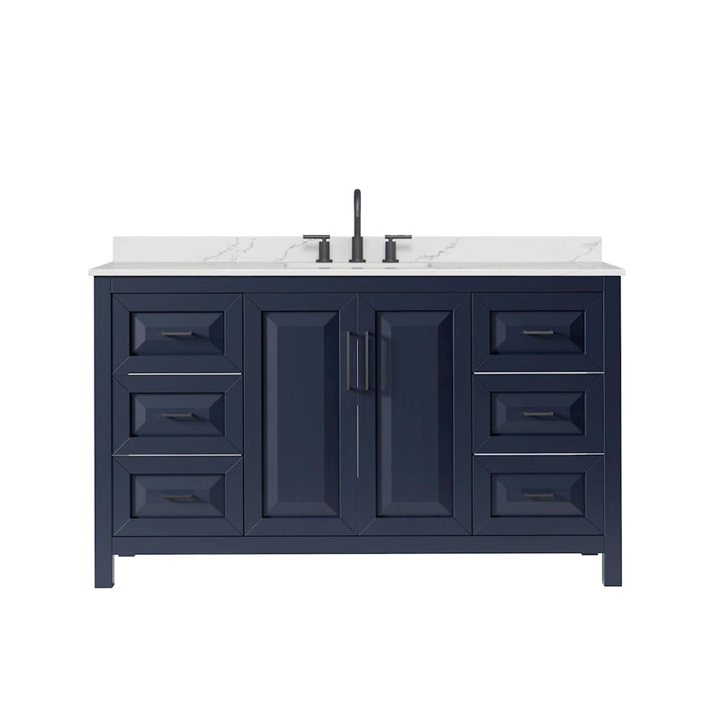 Daria 60" Free Standing Single Basin Vanity Set with Cabinet and Quartz Vanity Top - image 3