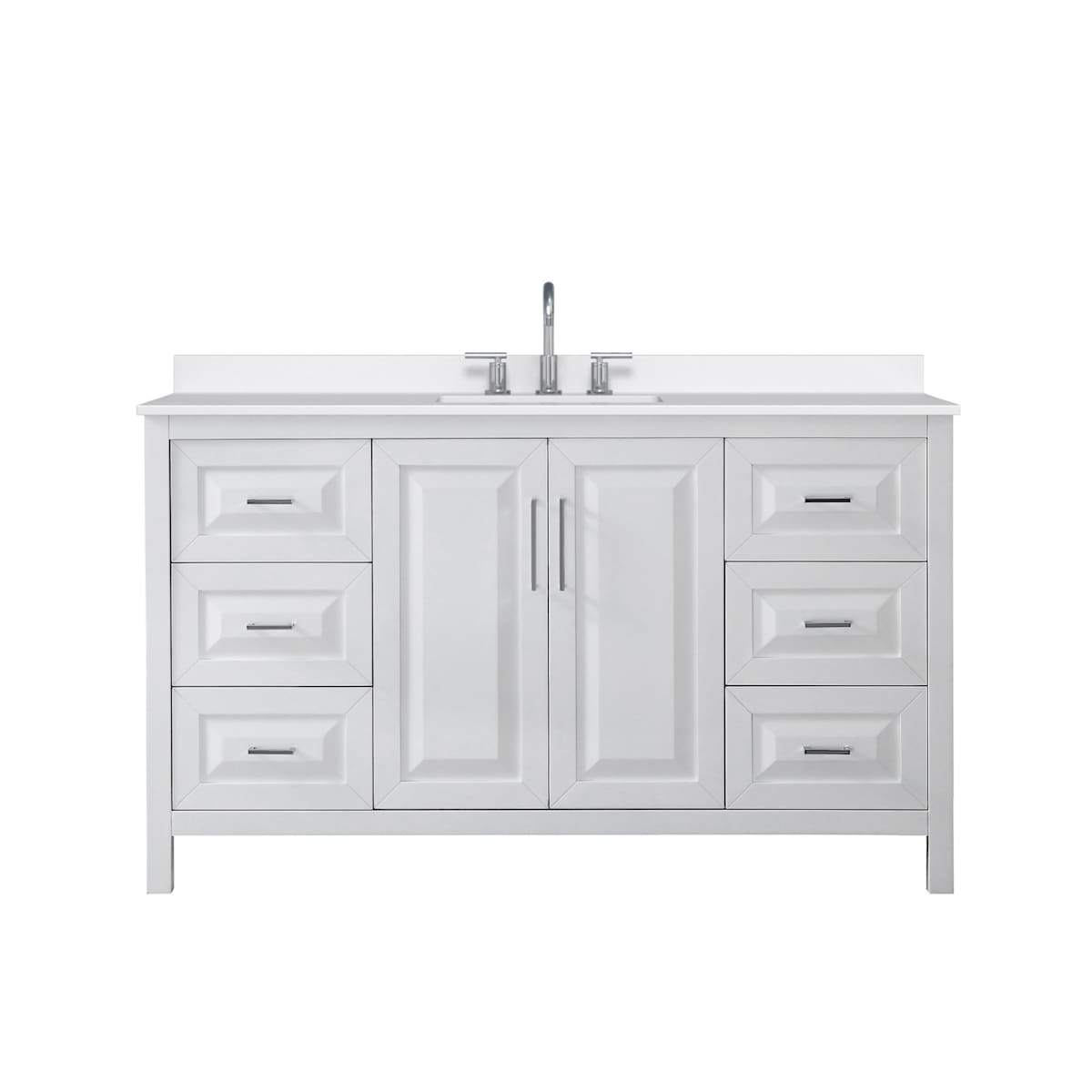 Daria 60" Free Standing Single Basin Vanity Set with Cabinet and Quartz Vanity Top