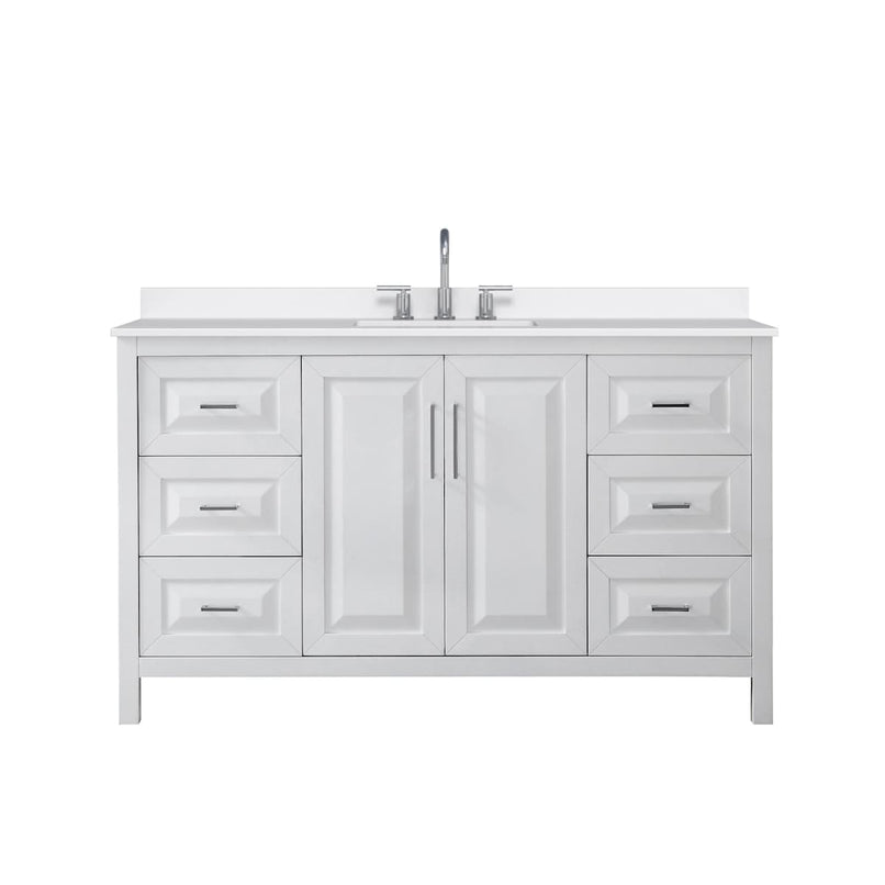 Daria 60" Free Standing Single Basin Vanity Set with Cabinet and Quartz Vanity Top - image 9