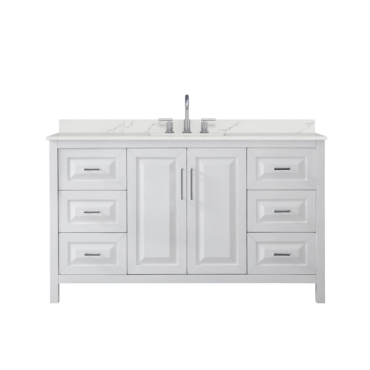 Daria 60" Free Standing Single Basin Vanity Set with Cabinet and Quartz Vanity Top