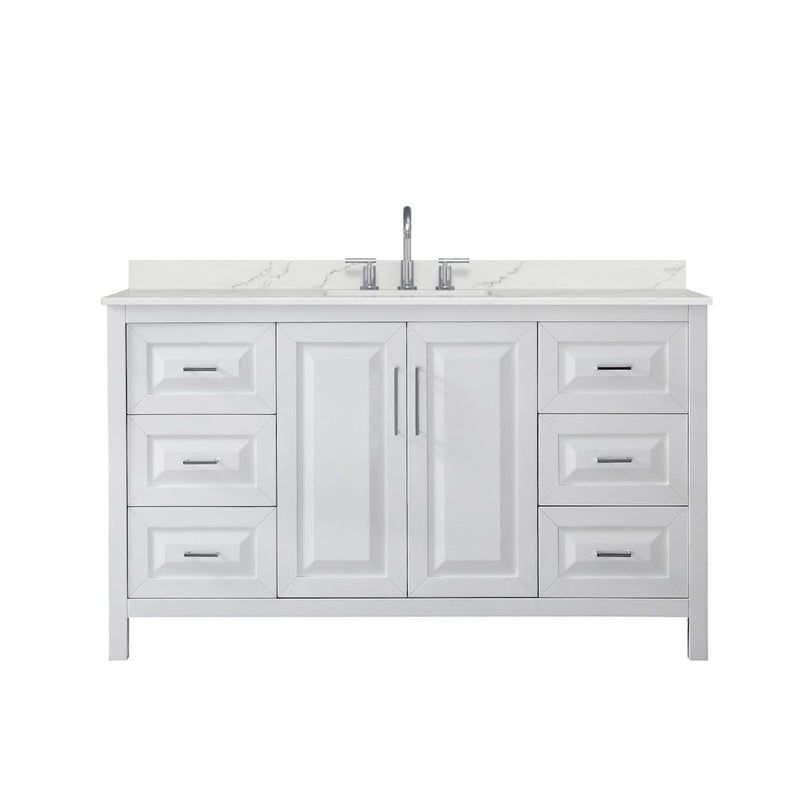Daria 60" Free Standing Single Basin Vanity Set with Cabinet and Quartz Vanity Top - image 10
