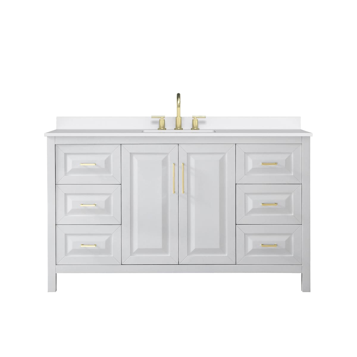 Daria 60" Free Standing Single Basin Vanity Set with Cabinet and Quartz Vanity Top