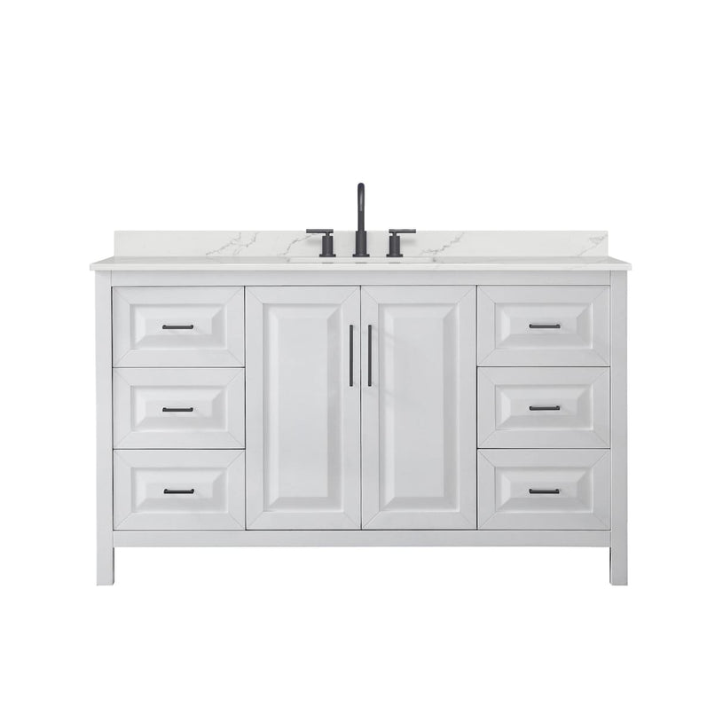Daria 60" Free Standing Single Basin Vanity Set with Cabinet and Quartz Vanity Top - image 14