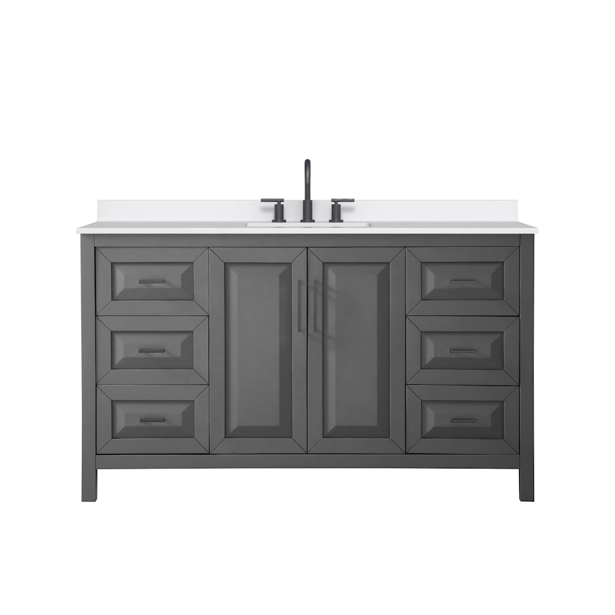 Daria 60" Free Standing Single Basin Vanity Set with Cabinet and Quartz Vanity Top - image 17