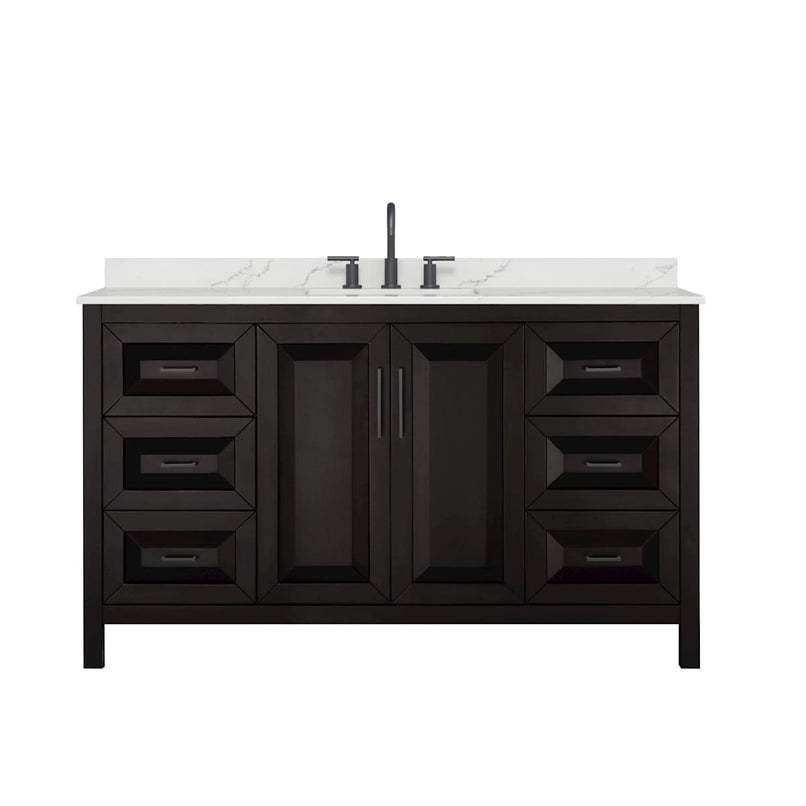 Daria 60" Free Standing Single Basin Vanity Set with Cabinet and Quartz Vanity Top - image 20