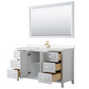 Daria 60" Free Standing Single Basin Vanity Set with Cabinet, Cultured Marble Vanity Top, and Framed Mirror - image 2