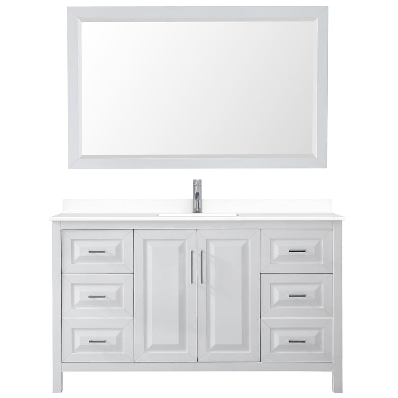 Daria 60" Free Standing Single Basin Vanity Set with Cabinet, Cultured Marble Vanity Top, and Framed Mirror - image 8