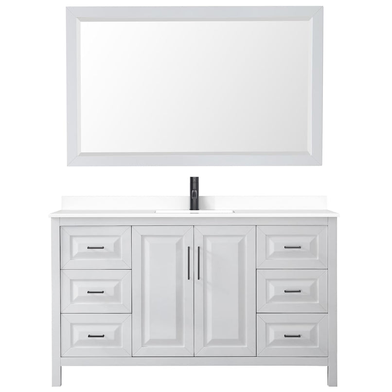 Daria 60" Free Standing Single Basin Vanity Set with Cabinet, Cultured Marble Vanity Top, and Framed Mirror - image 11