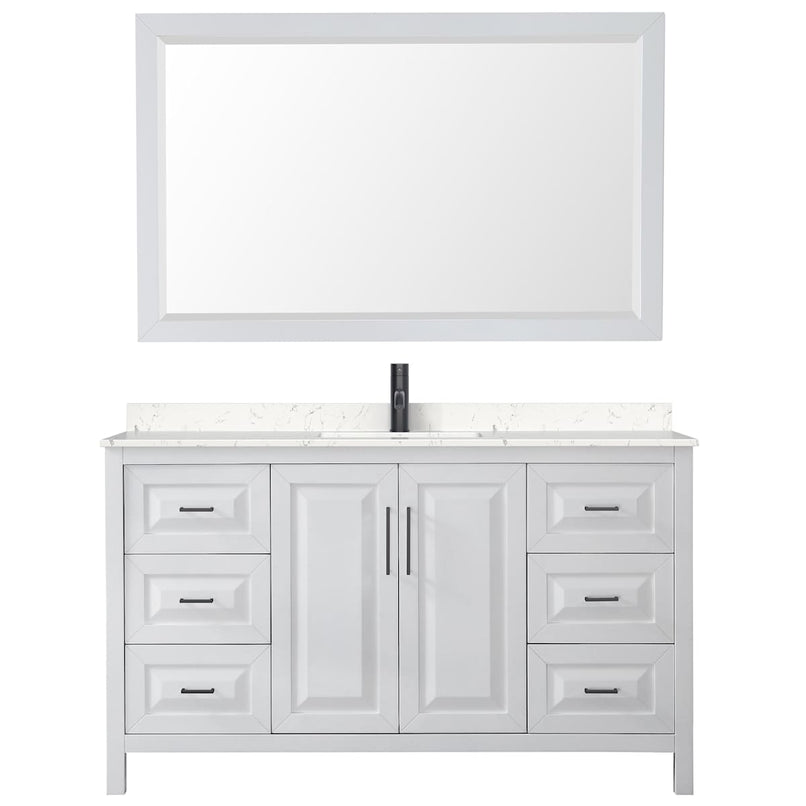 Daria 60" Free Standing Single Basin Vanity Set with Cabinet, Cultured Marble Vanity Top, and Framed Mirror - image 15