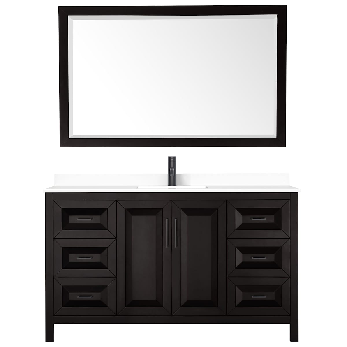 Daria 60" Free Standing Single Basin Vanity Set with Cabinet, Cultured Marble Vanity Top, and Framed Mirror - image 20