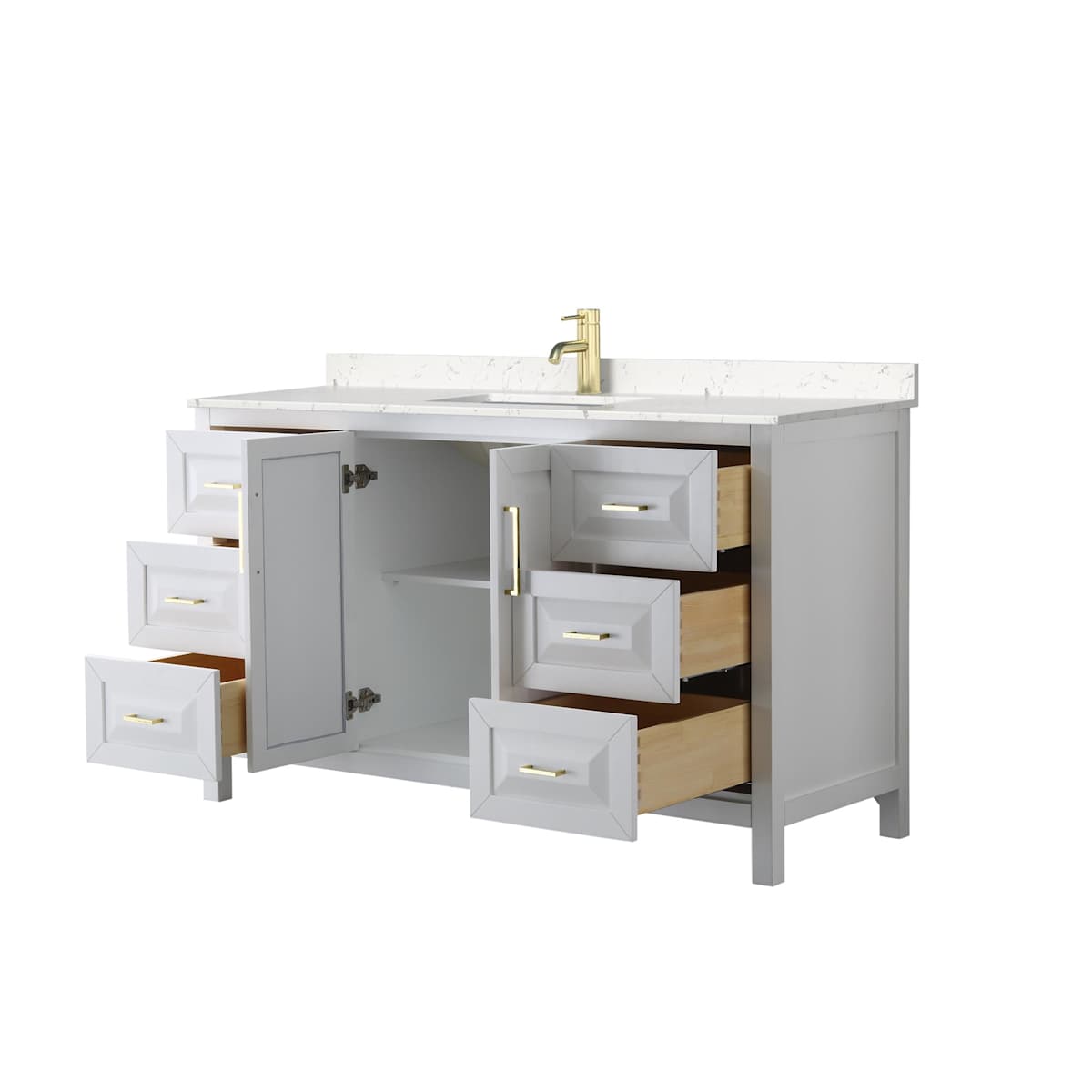 Daria 60" Free Standing Single Basin Vanity Set with Cabinet and Cultured Marble Vanity Top