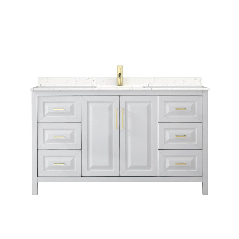 Daria 60" Free Standing Single Basin Vanity Set with Cabinet and Cultured Marble Vanity Top - image 3