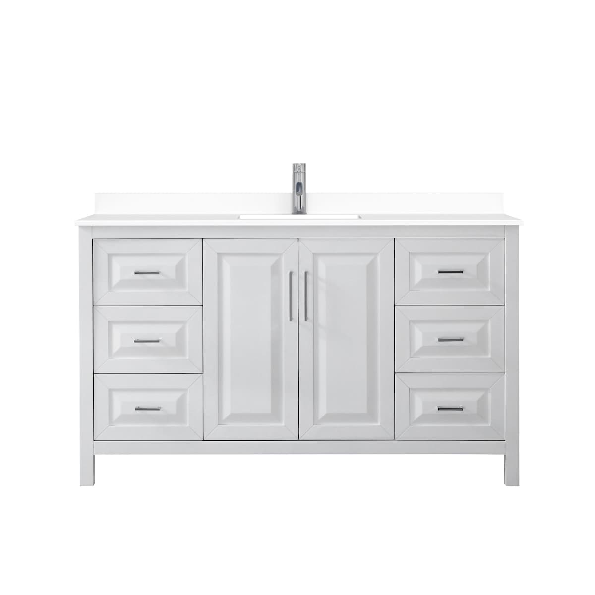 Daria 60" Free Standing Single Basin Vanity Set with Cabinet and Cultured Marble Vanity Top