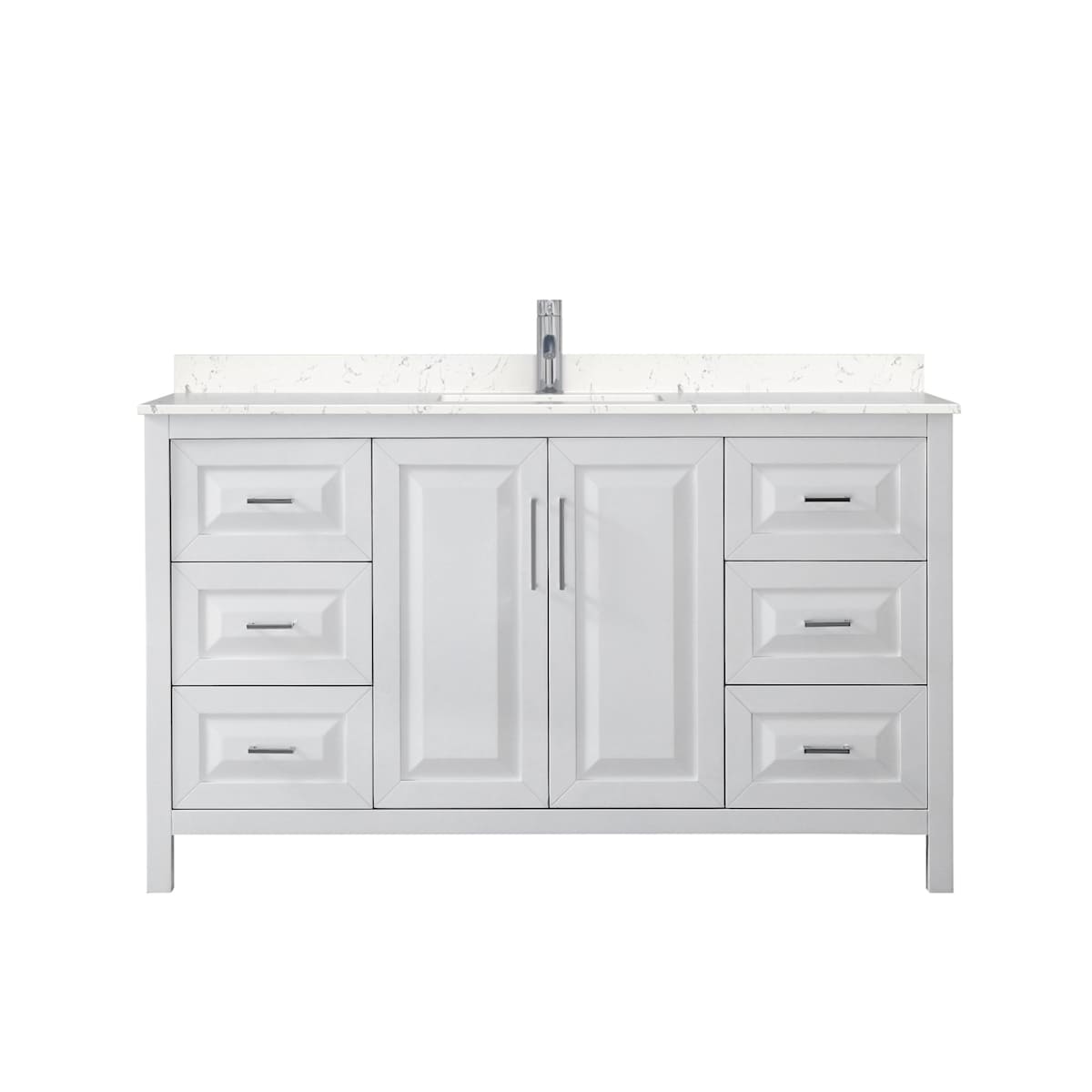 Daria 60" Free Standing Single Basin Vanity Set with Cabinet and Cultured Marble Vanity Top