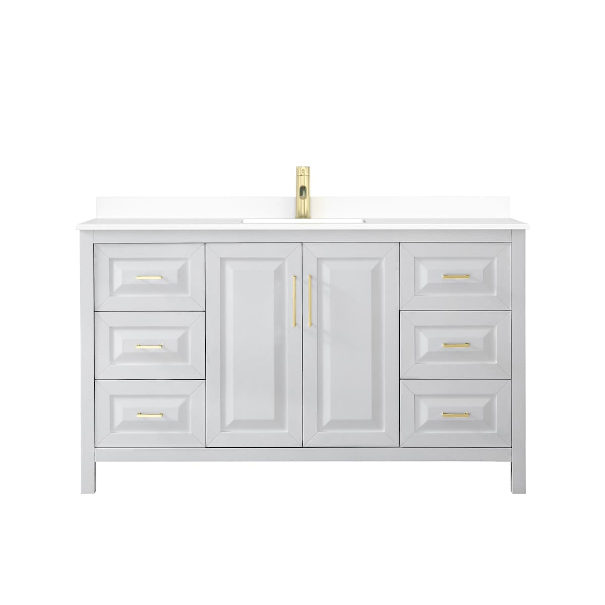 Daria 60" Free Standing Single Basin Vanity Set with Cabinet and Cultured Marble Vanity Top