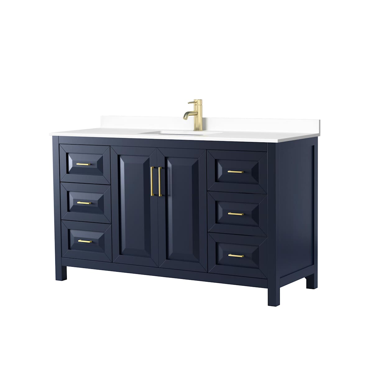 Daria 60" Free Standing Single Basin Vanity Set with Cabinet and Cultured Marble Vanity Top