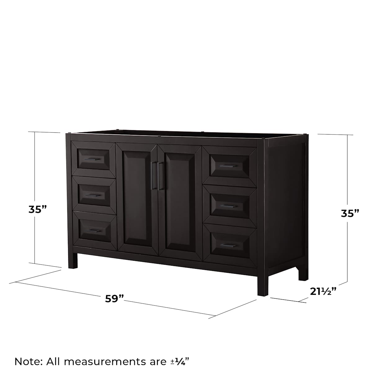Daria 59" Single Free Standing Vanity Cabinet - Less Vanity Top