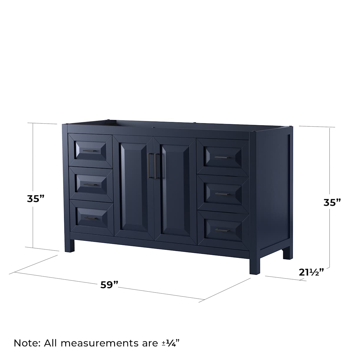 Daria 59" Single Free Standing Vanity Cabinet - Less Vanity Top - image 10