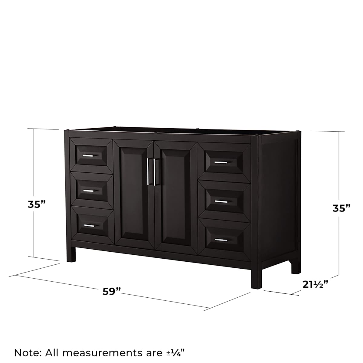 Daria 59" Single Free Standing Vanity Cabinet - Less Vanity Top - image 12