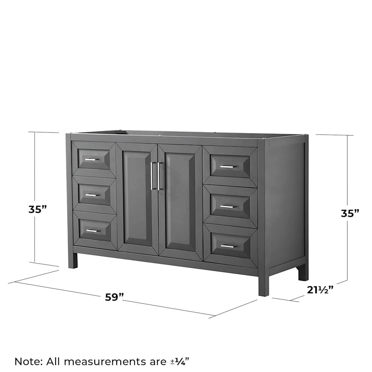 Daria 59" Single Free Standing Vanity Cabinet - Less Vanity Top - image 13