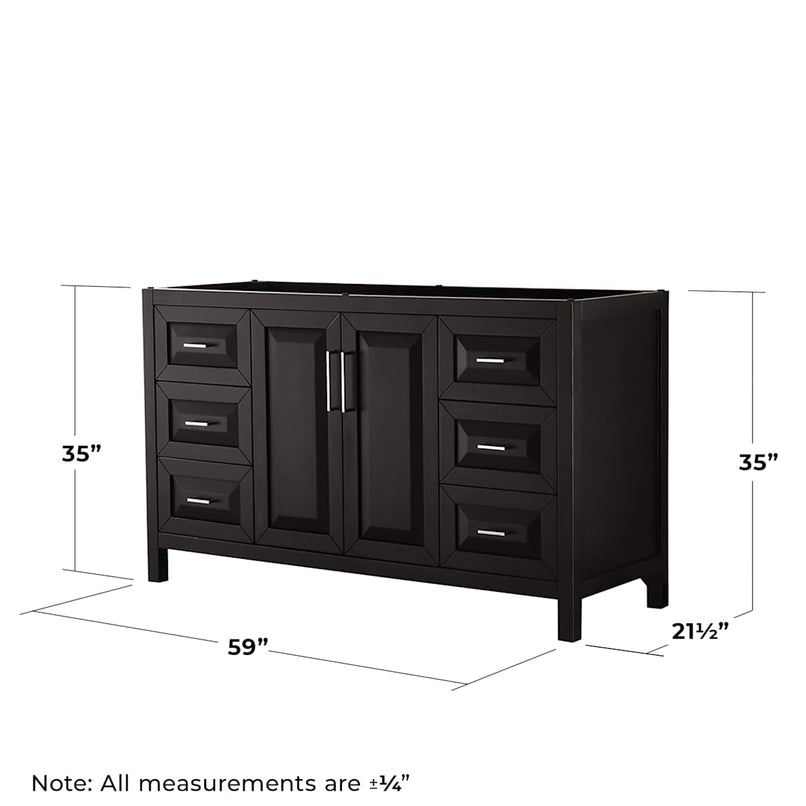 Daria 59" Single Free Standing Vanity Cabinet Only - Less Vanity Top - image 8