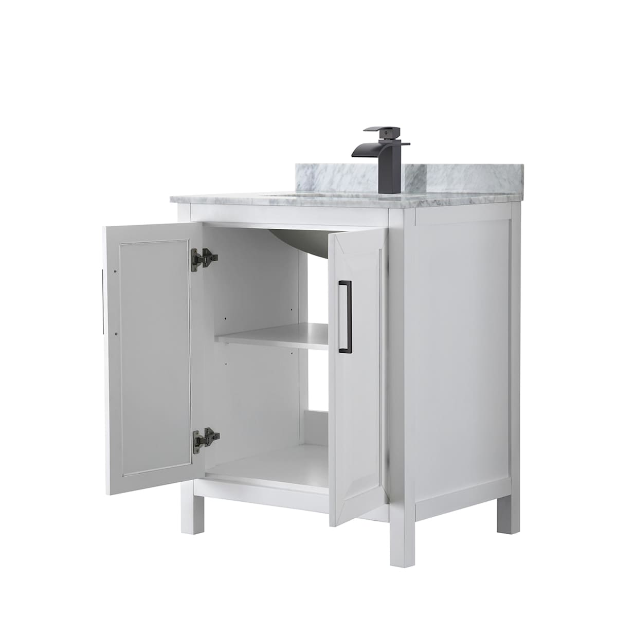 Daria 60" Free Standing Single Vanity Set with MDF Cabinet, Marble Vanity Top, Undermount Sink, and Framed Mirror
