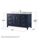 Daria 60" Free Standing Single Vanity Set with MDF Cabinet, Marble Vanity Top, and Undermount Sink - image 5