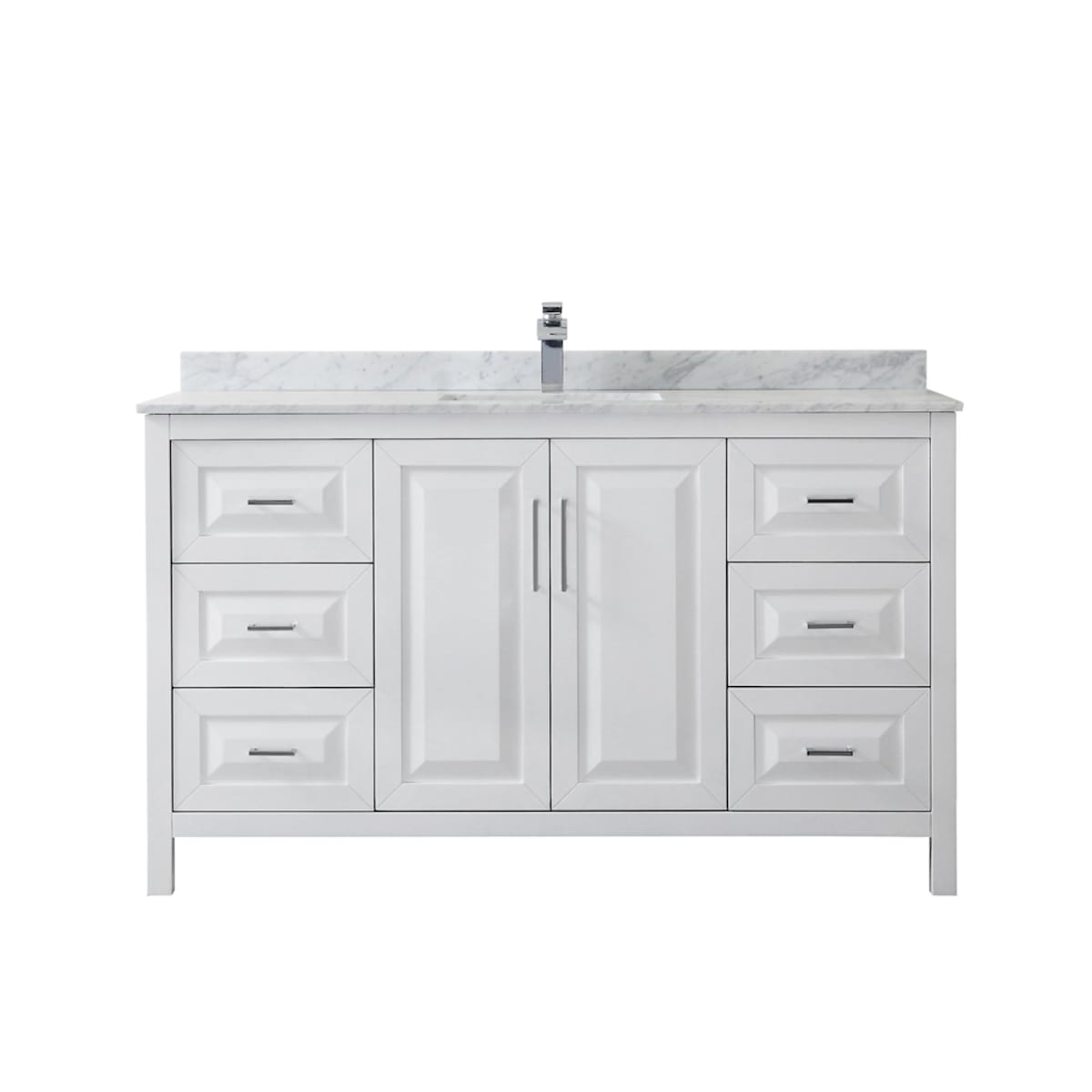 Daria 60" Free Standing Single Vanity Set with MDF Cabinet, Marble Vanity Top, and Undermount Sink