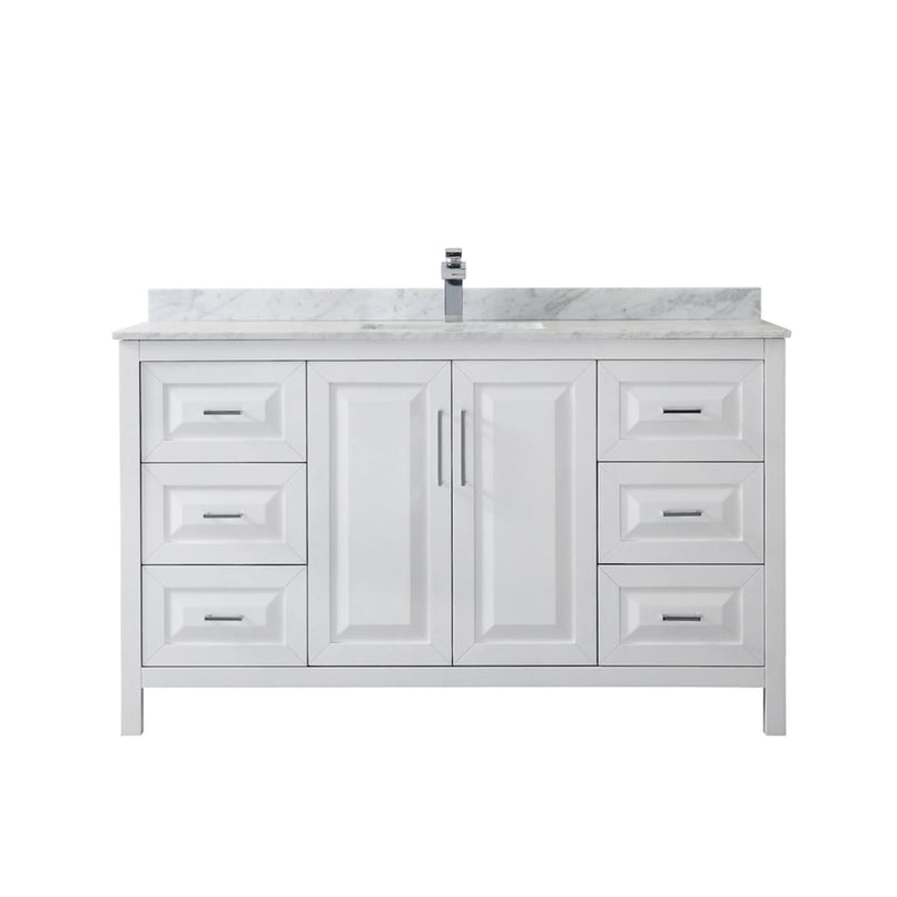 Daria 60" Free Standing Single Vanity Set with MDF Cabinet, Marble Vanity Top, and Undermount Sink - image 6