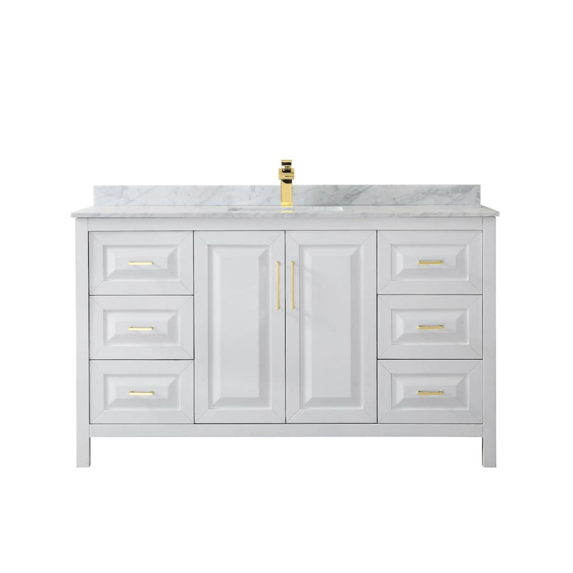 Daria 60" Free Standing Single Vanity Set with MDF Cabinet, Marble Vanity Top, and Undermount Sink - image 7