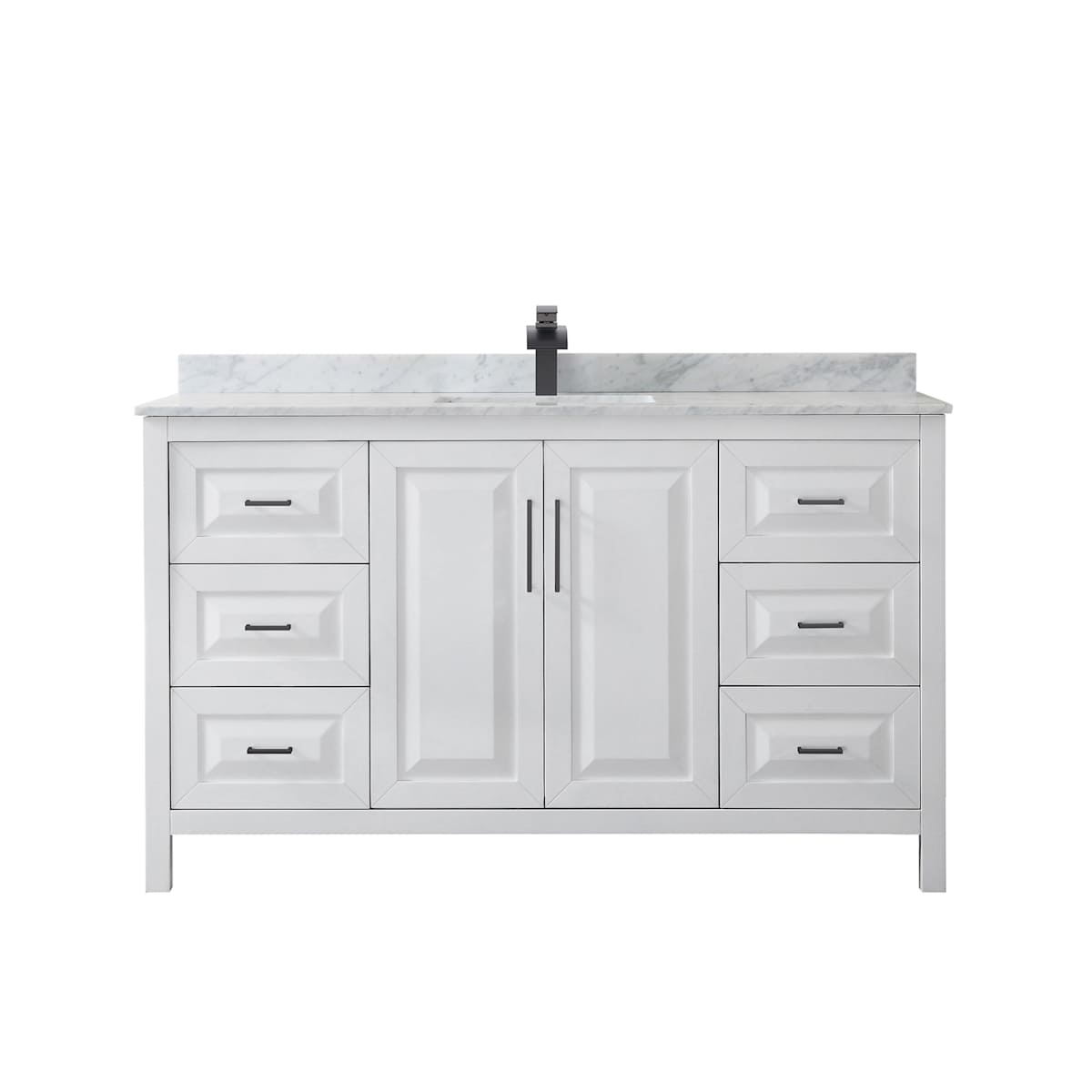 Daria 60" Free Standing Single Vanity Set with MDF Cabinet, Marble Vanity Top, and Undermount Sink