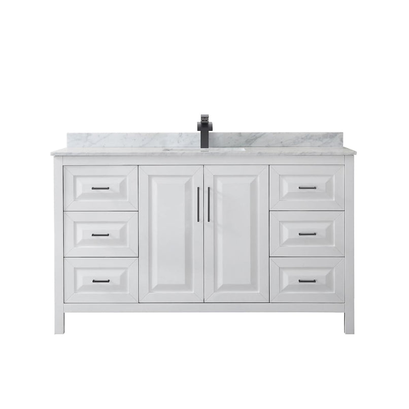 Daria 60" Free Standing Single Vanity Set with MDF Cabinet, Marble Vanity Top, and Undermount Sink - image 8