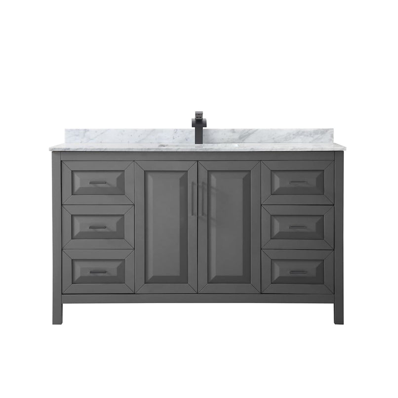 Daria 60" Free Standing Single Vanity Set with MDF Cabinet, Marble Vanity Top, and Undermount Sink - image 10